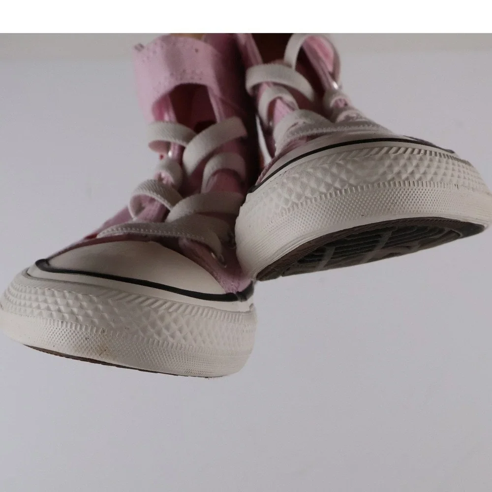 Converse Chuck Taylor All Star 1V Hi Pink Red Heart Youth 13 Canvas NEW
